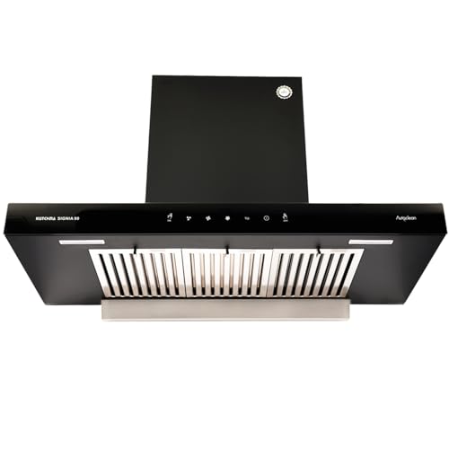 Kutchina Chimney 90 cm 1250 m³/hr Autoclean Baffle Filter Chimney for Kitchen 90cm, Signia | 9 Yrs Warranty on Motor, 1 Yr on Product | Touch Control + Wave Sensor