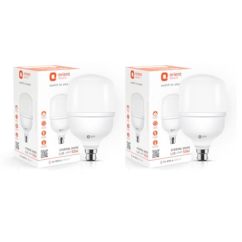 Orient Electric Eternal Shine LED Bulb 50W, B22d Cap, 6500K (Pack of 2)