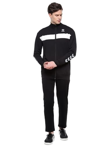 hummel Griz Men’s All weather Regular Fit Track Suit with Zipper and Pockets Comfortable Breathable Stretchable Soft Fabric For Everyday Use Ideal for Gym Training or Running Loungwear – XL