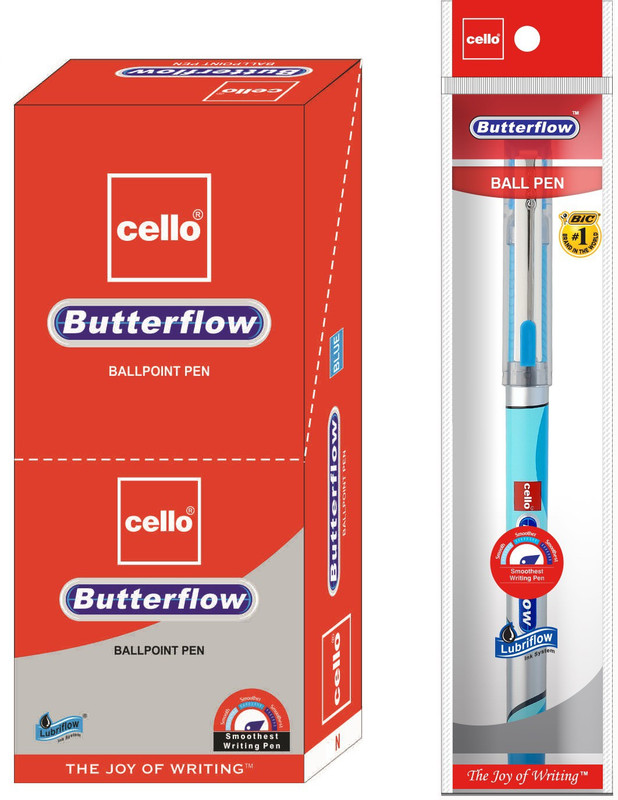 Cello Butterflow Ball Pen(Pack of 10, Ink Color – Blue)