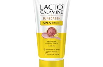 Lacto Calamine Sunscreen SPF 50 | 100g | PA ++++ Sunscreen For Oily Skin | UVA – UVB | Water Resistant & No White Cast | With Kaolin Clay, Vitamin E & Lemon Extracts | Paraben Free