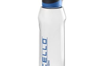 CELLO Fitbe Flip Cap Water Bottle For Daily Use 1000 ml, Black Blue | BPA Free, Reusable & Unbreakable Leakproof Lightweight Easy to Carry with Handle PET Water Bottle For Gym Office Indoor & Outdoor