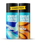 Bombay Shaving Company Deodorant Aerosol Combo – Aqua & Musk – 150Ml X 2 |Deodorant For Men Long Lasting| 300 ML (Lemon)