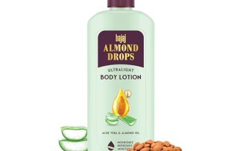 Bajaj Almond Drops Ultralight Body Lotion for Women and Men | Refreshing Hydration- Aloe Vera, Almond Oil & Vitamin E, 400 ml