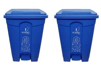 Cello Strong Plastic Step-On Pedal Garbage Dustbin 60 Ltr (Blue/Blue) Combo