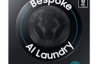 Samsung 12 kg, 5 Star, AI Control, Super Speed, Wi-Fi, Hygiene Steam with Inbuilt Heater, Digital Inverter, Fully-Automatic Front Load Washing Machine (WW12DB7B24GBTL, Black)