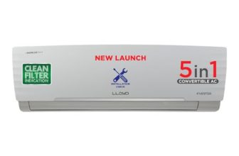 Lloyd 1.5 Ton 5 Star, New star rated, Inverter Split AC (5 in 1 Convertible, Cools Even at 52°C, Smart 4 Way Air Swing, Turbo Cool, Anti Corrosion Coating, 100% Copper, White, GLS18I5KWGGW)