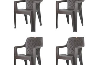 Cello Squid Chair Set of 4, Matte Brown | Unbreakable, Durable & Strong | Blended PP Material, Easy to Clean | Plastic Chair for Living Room, Home & Office | 3 Years Warranty – Manufacturing Defects