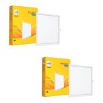 wipro Garnet 20W Square Led Wave Infinity Panel |Neutral White Light (4000K)|Rimless with Ultra-Slim Design for False Ceiling |Pop Ceiling Light |Cutout-205X205Mm|Pack of 2