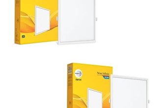 wipro Garnet 20W Square Led Wave Infinity Panel |Neutral White Light (4000K)|Rimless with Ultra-Slim Design for False Ceiling |Pop Ceiling Light |Cutout-205X205Mm|Pack of 2