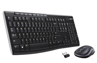 Logitech MK270r Wireless Keyboard and Mouse Combo for Windows, 2.4 GHz Wireless, Spill-Resistant Design, 8 Multimedia & Shortcut Keys, 2-Year Battery Life, PC/Laptop- Black