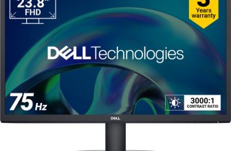 DELL 60.96 cm (24 inch) Full HD LED Backlit VA Panel with 16:9 Aspect Ratio, 250 Nits Brightness (Typical), 3000:1 Contrast Ratio, Eye Comfort, 1x HDMI, 1x VGA, 1x Power Connector, 1x Security Lock, TUV Certified, Anti-glare, Narrow Bezel Monitor (SE2425H)(Response Time: 5 ms, 75 Hz Refresh Rate)
