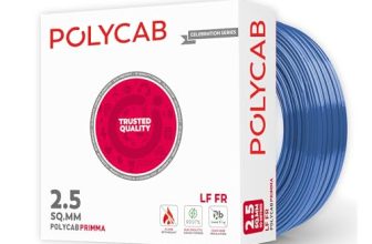 Polycab Primma 90m, 1sqmm. •Heat Resistant •Eco Friendly • Lead free PVC insulation •Mositure resistant •Flame Retardant •99.97% Electrolytic Grade Copper【Blue】