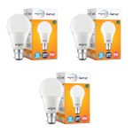 Wipro Garnet 9W LED Bulb for Home & Office |Cool Day White (6500K) | B22 Base|220 degree Light coverage |4Kv Surge Protection |400V High Voltage Protection |Energy Efficient | Pack of 3