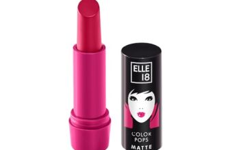 Elle 18 Color Pops Matte Lipstick, Deep Pink, Moisturising Bullet Matte, with Vitamin E, Highly Pigmented, Infused with Jojoba Oil and Shea Butter | 4.3 g