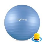 Lifelong 55cm Gym Ball w/Foot Pump | Anti‑Burst Swiss Ball for Exercise & Labor Support | Yoga/Birthing Ball for Pregnancy, Physiotherapy, Strength | Home Workout, Yoga, Pilates, Maternity Equipment