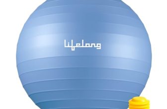 Lifelong 55cm Gym Ball w/Foot Pump | Anti‑Burst Swiss Ball for Exercise & Labor Support | Yoga/Birthing Ball for Pregnancy, Physiotherapy, Strength | Home Workout, Yoga, Pilates, Maternity Equipment