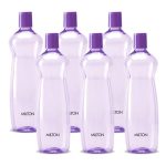MILTON Pacific 1000 Water Bottle 1 Litre each, set of 6, Purple I PET Food Grade I BPA Free, Leak Proof I Wide Mouth, Easy To Clean I Fridge Bottles for Home, Office, Gym