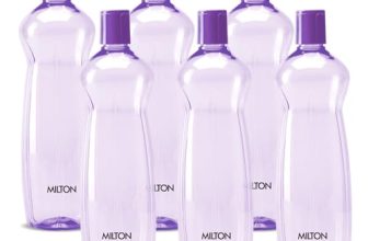 MILTON Pacific 1000 Water Bottle 1 Litre each, set of 6, Purple I PET Food Grade I BPA Free, Leak Proof I Wide Mouth, Easy To Clean I Fridge Bottles for Home, Office, Gym