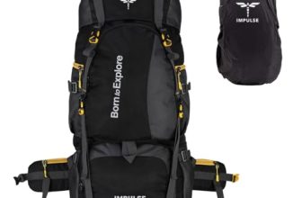Impulse Rucksack bags 80 litres travel bag for men tourist bag for travel backpack for hiking trekking Bag for men camping Curve Black with 1 year Warranty | Black