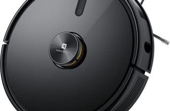 realme Techlife Robot 2 In 1 Vaccum Cleaner With Mopping, 3000 Pa Powerful Suction, 5200 Mah Battery, 300+ Minutes With Advanced Lidar Navigation Technology , Compatible With: Wifi/APP/Alexa, Black