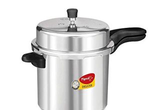 Pigeon by Stovekraft Deluxe Aluminium Outer Lid Pressure Cooker, 10 Litres, Silver