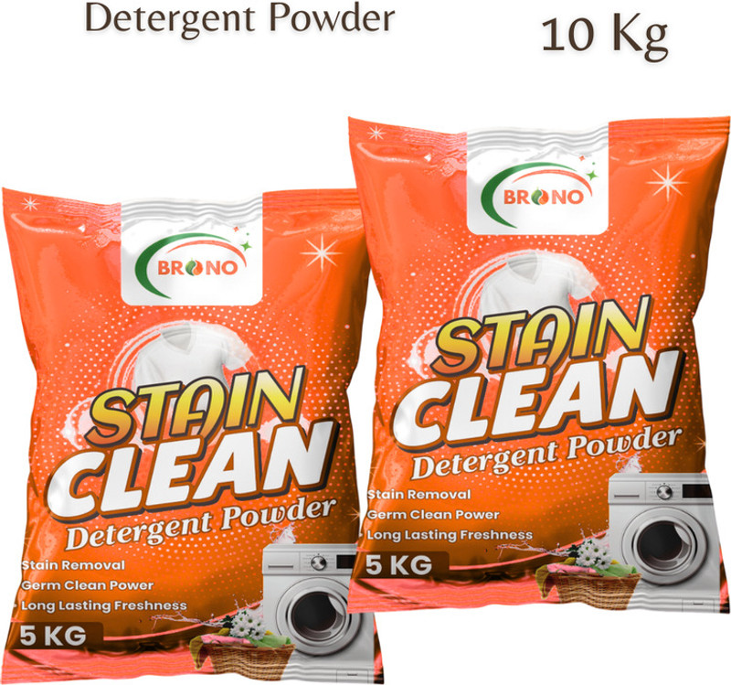 Brono Quick Bright Detergent Powder | Removes Dirt | Easy Cleaning Detergent Powder (multi)(10 kg)