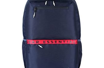 Gear LOGI-Q 27L Medium Water Resistant 5 Compartment Laptop Backpack/Backpack/Office Bag with Trolley Sleeve for Men/Women (Navy-Red)