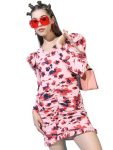 Tokyo TALKIES Women V-Neck Mini Long Sleeve Dress TTJ6007083 Orange L