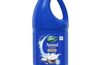 Dabur Anmol Gold 100% Pure Coconut Oil – 900ML | Natural | Nariyal Tel | Handpicked Sundried Coconuts | Multipurpose Oil