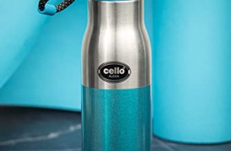 Cello Alexia Insulated Flask | Hot and Cold Stainless Steel Water Bottle | Double Walled Carry Flask for Travel, Home, Office, School | 600 ml, Blue