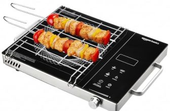 Amazon Basics 2200W Infrared Cooktop | 4 Pre-Set Cooking Menus | LED Digital Display | Touch Panel I Energy Efficient, Auto Cut-off & 4KV Surge Protection I Smart Pan Sensor I Black