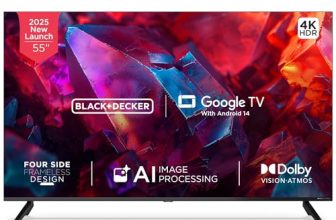 BLACK+DECKER 139 cm (55 inches) A1 Series 4K Ultra HD LED Smart Google TV BXTVGU55UD2875ATIN (Black)