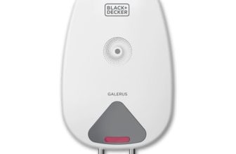 Black+Decker Galerus Geyser 3 Litre | Instant Water Heater for Home & Kitchen | 3KW | High Grade Stainless Steel Tank I Copper Sheathed Heating Element I 5 Year Tank Warranty | Water Geyser White