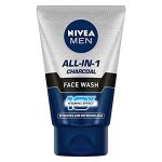 NIVEA MEN All in 1 Charcoal Face Wash 100 g | With Charcoal, Mulethi & Mint for complete detox in Summer | 10 X Vitamin C Effect for Radiant Skin | For detoxified and refreshed skin