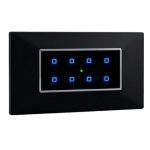Smarteefi Touch 8 Port Modular WiFi Smart Switch Board, 8 Smart Switches, Compatible with Alexa & Google Home, Black (Size: 4M (146mmx94mmx40mm))