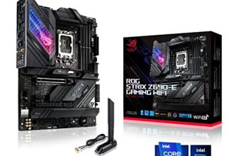 ASUS ROG Strix Z690-E Gaming WiFi LGA 1700 (12th Gen Intel Core) ATX Gaming Motherboard with DDR5, PCIe 5.0, M.2 Combo-Sink, WiFi 6E, 2.5 Gb Ethernet, Five M.2 with ROG Hyper M.2 Card and Aura Sync