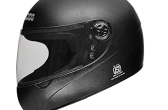 STUDDS Chrome Deluxe ISI Certified Full Face Helmet (Black – XL)