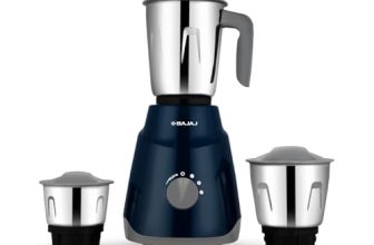 Bajaj GX1 Ninja Series 500W Mixer Grinder With 3 Jars (Stainless Steel Jars) | Superior Mixie For Kitchen | Durable Mixer Grinder | DuraCut Blades | 2 Yrs Warranty 【Blue】