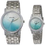 Sonata Bandhan Quartz Analog Gradient Silver & Blue Dial Silver Metal Strap Watch for Couple – NT10138925SM01