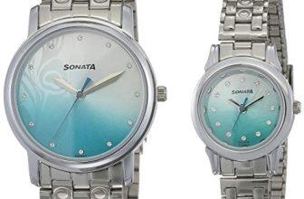 Sonata Bandhan Quartz Analog Gradient Silver & Blue Dial Silver Metal Strap Watch for Couple – NT10138925SM01
