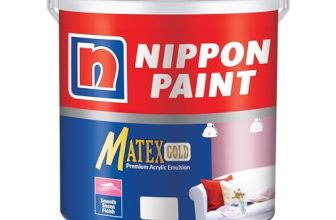 Nippon Paint Matex Gold Interior Emulsion Paint(4L, White, Smooth Sheen)-Low VOC, Washable Paint for safe environment-20% Higher Coverage, Hides uneveness-For Living Room, Bedroom, Home Walls-4 Ltr