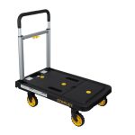 STANLEY SXWT-PC517-SP Flat-Folding Aluminium Platform Truck, 120kg Load Capacity, Soft Grip Handle, Platform with Basket Pin Slots, Open Dimn: 68x41x92 cm, Folded Dimn: 68x41x80 cm