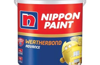 Nippon Paint Weatherbond Advance Exterior Emulsion Wall Paint (White, 1L, Sheen Finish)-12-Yr Protection with Revolutionary Quartz & SunBlock Technology-Safe Paint, Ultra Low VOC, Water resistance