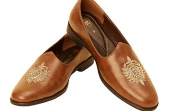 Manyavar Brown Loafers Style Self Design Shoes|Men’s Ethnic Jutti | Juttis and Mojaris (Brown)