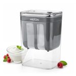 MILTON 2 in 1 Greek Yogurt & Hung Curd Maker with Fine Mesh Strainer & Lid | Whey Separator | Hung Curd Strainer Box | for Homemade Yogurt, Curd, Paneer, Cheese & More | 1100ml | Grey