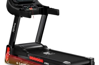 Lifelong FitPro Motorized Treadmill for Home (4HP Peak) | 3-Level Manual Incline | Rubberies Shock Absorption | Foldable Hydraulic | 12 Preset Workouts | 14km/hr | 100Kg | Bluetooth (LLTM033)