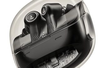 Boat Nirvana Crystl, Transparent Case,Spatial Audio, ANC(~32dB), 100Hrs Battery,4Mics ENx,App Support, Bluetooth Earbuds, TWS Ear Buds Wireless Earphones with mic (Quantum Black)