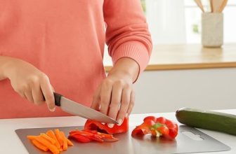 Amazon Brand – Solimo Chopping, Slicing, Kneading | Stainless Steel | Non Slip Rust Proof |Round Edge Counter Top for Vegetables and Fruits | with Rolling Pin (L) (36 x 25 x 0.1 cm)
