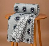 BSB HOME 100% Cotton Reversible Dohar Double Bed Size | AC Blanket Lightweight Summer Comforter | Soft Breathable Bed Blanket (224 x 214 cm) (Charcoal Gray)